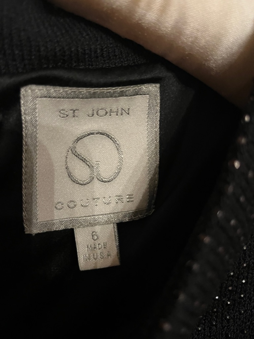 St. John Couture Black Beaded Dress Size 6 - Picture 2 of 6